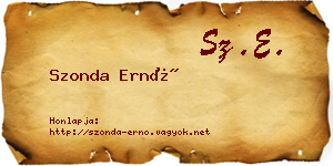 Szonda Ernő névjegykártya